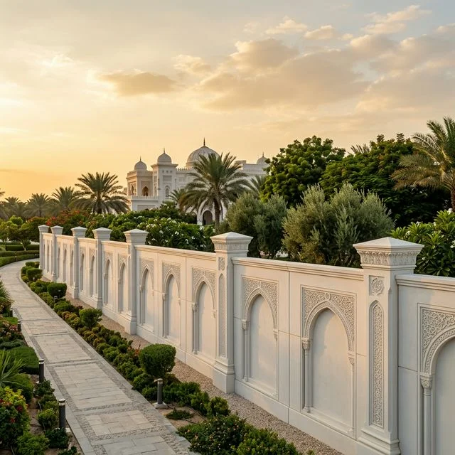 GOGER boundary wall with Islamic arch design