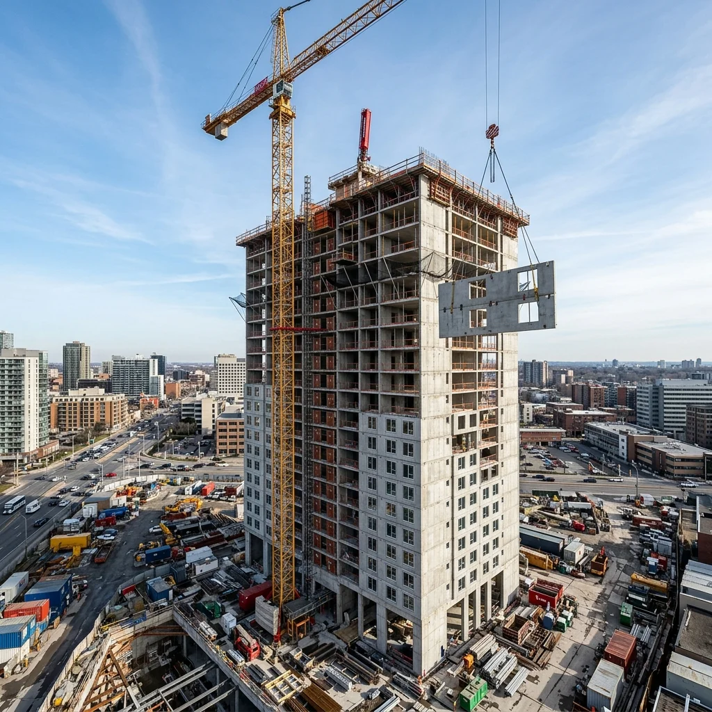 GOGER wall panel installation on high-rise building
